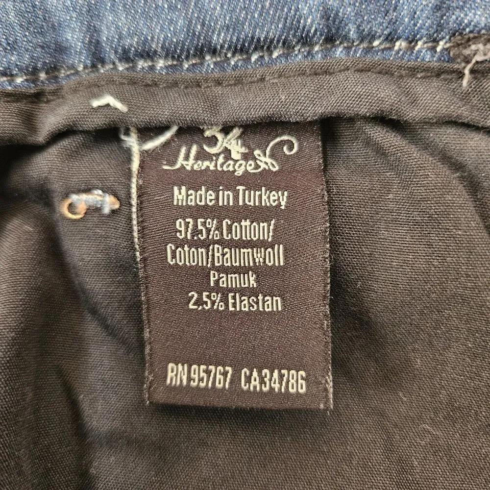 34 Heritage Jeans Mens 41 x 32.5 Confidence Mid Rise Relax‎ Blue Dark Wash Denim